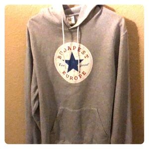 Budapest Europe gray hooded sweeter